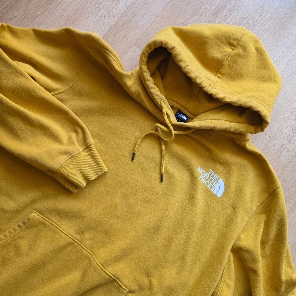The North Face Mens XXL Mustard Yellow Box Logo Never Stop Exploring Hoodie - Picture 8 of 8